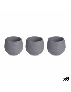 Set de Macetas 6,2 x 6,2 x 6,6 cm Antracita Plástico (8 Unidades) de Ibergarden, Macetas para flores - Ref: S3629851, Precio:...