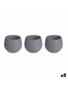 Blumentopfset 6,2 x 6,2 x 6,6 cm Anthrazit Kunststoff (8 Stück) von Ibergarden, Töpfe - Ref: S3629851, Preis: 15,79 €, Rabatt: %