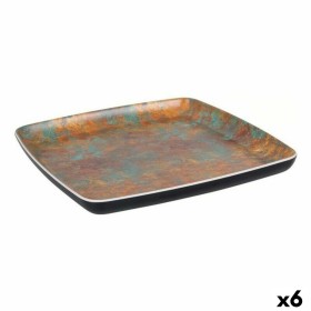 Flat Plate Viejo Valle Goji Black Melamin Squared 27 x 27 x 2,5 cm (6 Units) by Viejo Valle, Plates and dishes - Ref: S222881...