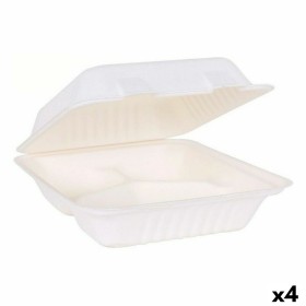 Set Viejo Valle Fiambrera 3 Compartimentos Blanco 22,5 x 20,5 x 7,7 cm (4 Unidades) (50 pcs) de Viejo Valle, Almacenamiento d...