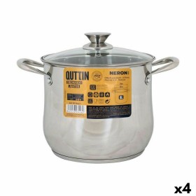 Pot with Glass Lid Quttin New Neron Steel 23,8 x 19,3 cm (4 Units) by Quttin, Braising Pans - Ref: S2228832, Price: 82,33 €, ...