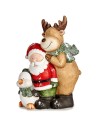 Figura Decorativa Natal Branco Castanho Preto Verde Cerâmica 14 x 37,5 x 27,5 cm | Tienda24 Tienda24.eu