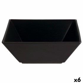 Salad Bowl Stoneware Black Ceramic 22 x 22 x 9 cm (6 Units) by BigBuy Home, Bowls and large cups - Ref: S2228910, Price: 20,8...