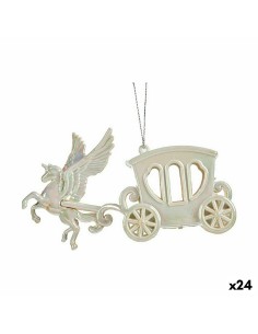 Décorations de Noël Ailes d'ange Argenté Plastique Paillettes 13 x 14,5 x 2,5 cm (24 Unités) | Tienda24 Tienda24.eu