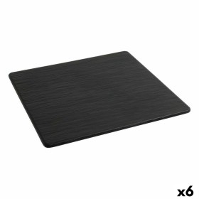 Prato de Jantar Inde Africa Preto Melamina Quadrado 35 x 35 x 0,7 cm (6 Unidades) de Inde, Pratos e fontes - Ref: S2229058, P...