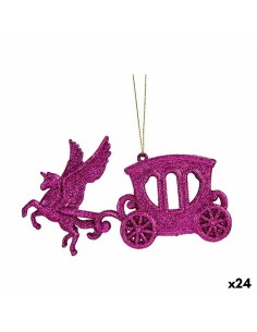 Decorazione Natalizia Carrozza Magica Fucsia Plastica Porporina 15 x 8,5 x 4,5 cm (24 Unità) da Krist+, Natale - Ref: S363018...