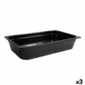 Tablett für Snacks Bidasoa Fosil Schwarz aus Keramik Tonerde 34 x 20,3 x 3 cm (6 Stück) | Tienda24 - Global Online Shop Tienda24.eu