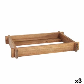 Snack tray Squared Brown Bamboo 30 x 1,5 x 30 cm (12 Units) | Tienda24 - Global Online Shop Tienda24.eu