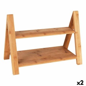 Plateau apéritif DKD Home Decor Bleu Blanc 35 x 35 x 5 cm Bois MDF (2 Unités) | Tienda24 - Global Online Shop Tienda24.eu