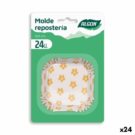 Teglia per Muffin Algon Fiore Giallo Monouso (24 Pezzi) (24 Unità) di Algon, Teglie per muffin e cupcake - Rif: S2229295, Pre...