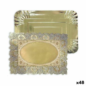 bandeja de aperitivos Bidasoa Fosil Branco Cerâmica Alumina Ovalada 39,1 x 26,3 x 3,4 cm (4 Unidades) | Tienda24 - Global Online Shop Tienda24.eu