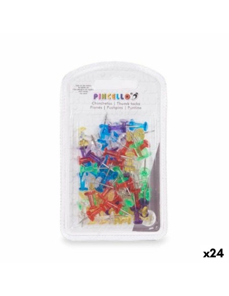 Alfinetes de desenho Multicolor Metal Plástico (24 Unidades) | Tienda24 Tienda24.eu