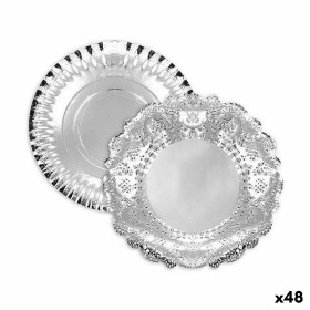 Snack tray Algon Silver Circular 30 x 30 x 1,5 cm (48 Units) by Algon, Plates and dishes - Ref: S2229312, Price: 25,23 €, Dis...