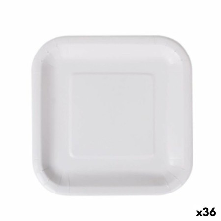 Set di piatti Algon Monouso Bianco Cartone Quadrato 20 cm (36 Unità) | Tienda24 - Global Online Shop Tienda24.eu