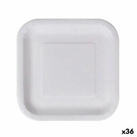 Set de Platos Algon Desechables Blanco Cartón Cuadrado 23 cm (36 Unidades) de Algon, Platos - Ref: S2229348, Precio: 16,48 €,...