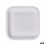 Set de Platos Algon Desechables Blanco Cartón Cuadrado 23 cm (24 Unidades) de Algon, Platos - Ref: S2229349, Precio: 26,24 €,...