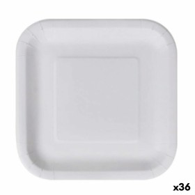 Plate set Algon Disposable White Cardboard Squared 26 cm (36 Units) by Algon, Turntables - Ref: S2229352, Price: 47,78 €, Dis...