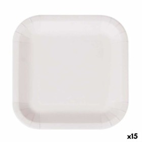 Plate set Algon Disposable White Cardboard Squared 26 cm (15 Units) by Algon, Turntables - Ref: S2229353, Price: 40,33 €, Dis...