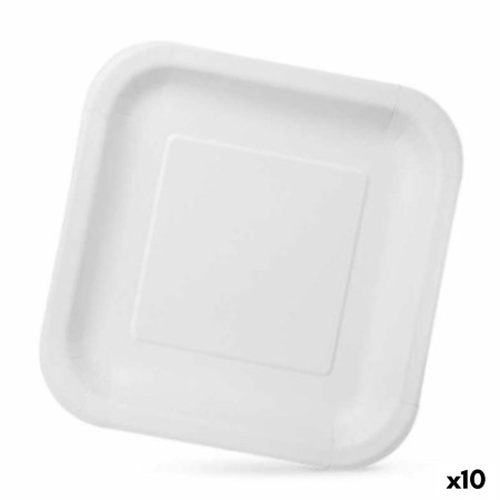 Plate set Algon Disposable White Cardboard 23 x 23 x 1,5 cm (10 Units) by Algon, Turntables - Ref: S2229377, Price: 37,85 €, ...