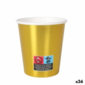 Set of glasses Algon Cardboard Disposable Golden 36 Units 200 ml (10 Pieces) by Algon, Tumblers - Ref: S2229440, Price: 22,98...