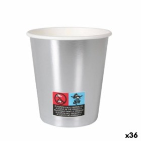 Set of glasses Algon Cardboard Disposable Silver 36 Units 200 ml (10 Pieces) by Algon, Tumblers - Ref: S2229441, Price: 23,21...