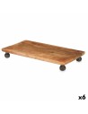 Centre de Table Rectangulaire Marron Bois de manguier 45 x 6 x 25 cm (6 Unités) | Tienda24 Tienda24.eu