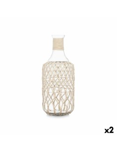 Vaso DKD Home Decor 12,5 x 12,5 x 25 cm Branco Azul celeste Azul Marinho Grés (2 Unidades) | Tienda24 Tienda24.eu