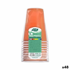 Set of reusable glasses Algon Orange 48 Units 450 ml (10 Pieces) by Algon, Tumblers - Ref: S2229508, Price: 28,64 €, Discount: %