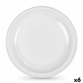 Set de platos reutilizables Algon Redondo Blanco Plástico 25 x 25 x 2,5 cm (6 Unidades) de Algon, Platos - Ref: S2229534, Pre...