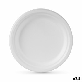 Plate set Algon Disposable White Sugar Cane 22 cm (24 Units) by Algon, Turntables - Ref: S2229550, Price: 15,06 €, Discount: %