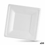 Conjunto de pratos Algon Descartáveis Branco Cana-de-açúcar Quadrado 16 cm (24 Unidades) | Tienda24 - Global Online Shop Tienda24.eu