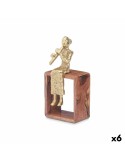 Figura Decorativa Flauta Doce Castanho Madeira Metal 13 x 27 x 13 cm | Tienda24 Tienda24.eu