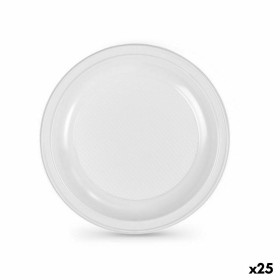 Set of reusable plates Algon White Plastic 25 x 25 x 1,5 cm (12 Units) by Algon, Turntables - Ref: S2229591, Price: 30,53 €, ...