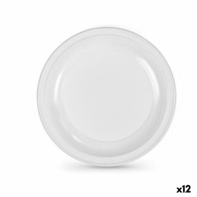 Set of reusable plates Algon White Plastic 28 x 28 x 2 cm (24 Units) by Algon, Turntables - Ref: S2229594, Price: 32,78 €, Di...