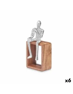 Decorative Figure Face Golden Wood Metal 16,5 x 26,5 x 11 cm | Tienda24 Tienda24.eu