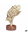 Decorative Figure Face Golden Wood Metal 16,5 x 26,5 x 11 cm | Tienda24 Tienda24.eu