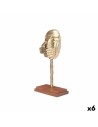 Deko-Figur Gesicht Gold Holz Metall 17 x 33,5 x 10 cm | Tienda24 Tienda24.eu