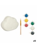 Hucha para Pintar Blanco 12,3 x 9,4 x 9 cm Nubes (12 Unidades) | Tienda24 Tienda24.eu