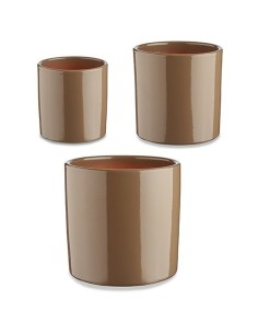 Set de pots Ø 14 cm Ø 22 cm Ø 17 cm Cylindre 3 Pièces Taupe de Ibergarden, Pots de fleurs - Ref: S3630809, Precio: 15,02 €, D...