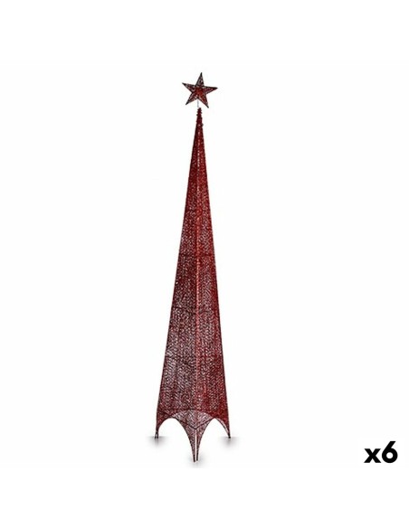 Weihnachtsbaum Turm Stern Rot Metall Kunststoff 34 x 154 x 34 cm (6 Stück) | Tienda24 Tienda24.eu