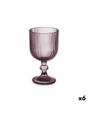 verre de vin Rayures Gris verre 260 ml (6 Unités) | Tienda24 Tienda24.eu