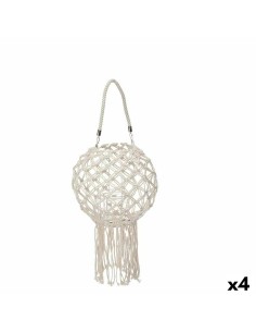 Portacandele Macramé Bianco Cotone 26 x 66 x 26 cm (4 Unità) da Gift Decor, Candelieri e portacandele - Ref: S3630994, Precio...