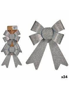 Figura Decorativa Árvore de Natal Branco Prateado Plástico 10 x 33 x 10 cm (6 Unidades) | Tienda24 Tienda24.eu