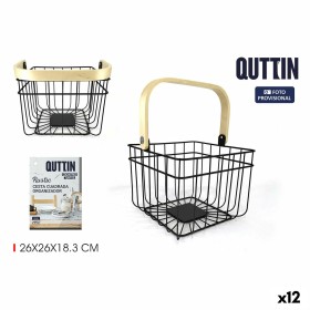 Cesta Multiusos Quttin Rustic 4 mm 28 x 26,5 x 22 cm (12 Unidades) de Quttin, Sacos e cestos de compras - Ref: S2229855, Preç...