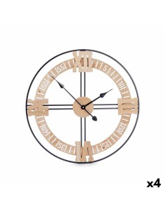 Wall Clock DKD Home Decor 108 x 6,4 x 63,5 cm Natural Black Bicycle Metal MDF Wood | Tienda24 Tienda24.eu