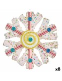 Christmas bauble Snowflakes White Red 17 x 6 x 17 cm (8 Units) | Tienda24 Tienda24.eu