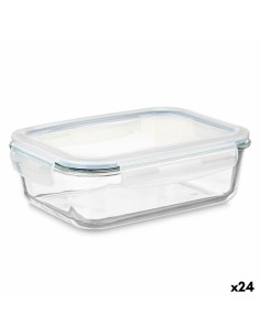 Jar La Mediterránea Squared Glass 800 ml 11 x 11 x 11 cm (12 Units) | Tienda24 Tienda24.eu