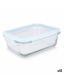 Boîte à lunch Transparent Silicone Verre Borosilicaté 1 L 22 x 7 x 16,5 cm (12 Unités) | Tienda24 Tienda24.eu