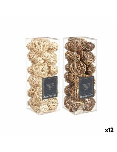 Set di palline decorative Marrone Bianco (12 Unità) da Gift Decor, Soprammobili - Ref: S3631312, Precio: 53,68 €, Descuento: %