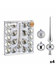 Set di Addobbi di Natale Argentato PVC (4 Unità) da Krist+, Natale - Ref: S3631449, Precio: 40,10 €, Descuento: %